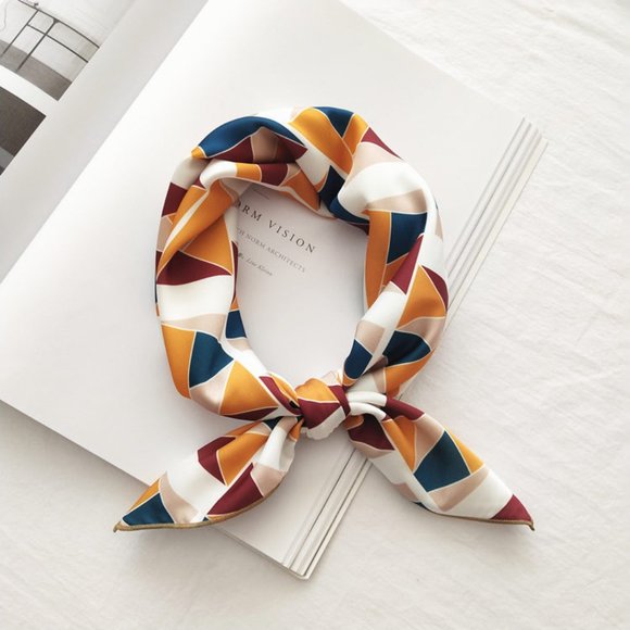 Vintage Accessories - Geometric Art Silk scarf